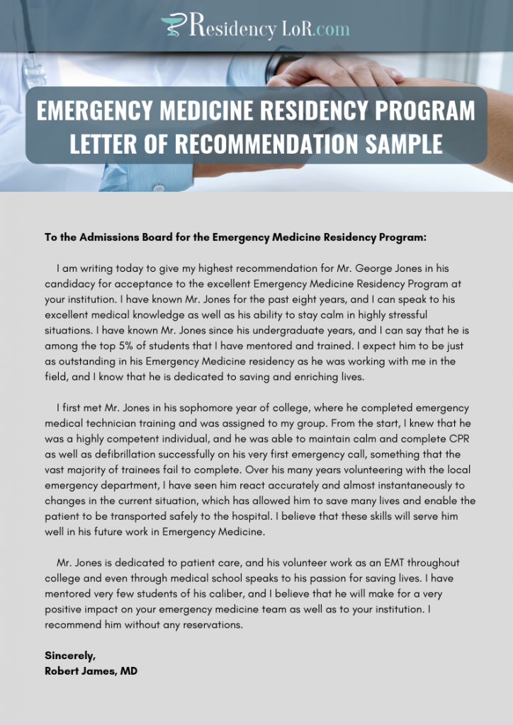 Get The Best Residency Letter Of Recommendation Sample Here