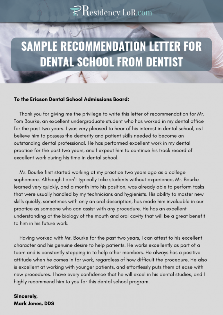 Dental Recommendation Letter—dental Letter Of Recommendation 0356